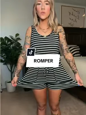 #romper #romperoutfit #romperstyle #summerstaple #stripedromper 