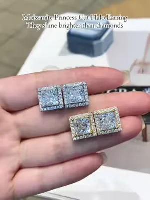 Moissanite Princess Cut Halo Earring.They shine brighter than diamonds💎#summerwins #tiktokshopdealsforyoudays #dealsforyoudays #earrings #moissaniteearrings #princesscut #2026 #delzzad #waterproofjewelry #jewelry #giftideas #viral #delzzadjewelry #nontarnishjewelry #beautiful #luxury #affordable #diamond #diamondtester #silver #silverjewelry #s925 #s925silver #moissanite