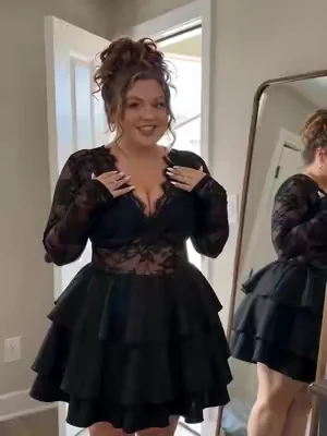 Okay, I am officially entering my dark coquette era. 🎀🖤 #plussizefashion #darkcoquette #curvyconfidence   #curvystyle #midsizefashion