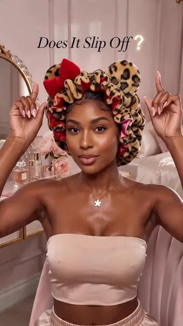 Does it slip off? 😱 NOPE! This plush bonnet has a HIDDEN adjustable strap 🔥 #DealsforYouDays #HairCareEssentials #LuxurySleepCap #TikTokMadeMeBuyIt #HairProtection