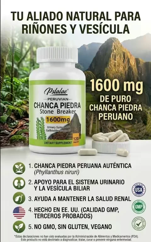 El bienestar de nuestro cuerpo empieza desde adentro. 💚 Si buscas una manera noble y natural de cuidar tu sistema urinario y la vesícula, esta fórmula de Chanca Piedra de Pslalae (1600mg) es una maravilla. Es un apoyo herbal inspirado en la naturaleza pura, fabricado aquí en EE. UU. con los más altos estándares. Me da mucha tranquilidad que sea vegano, libre de gluten y sin aditivos artificiales. ¡Dale a tu salud el alivio diario y el amor que se merece! ✨🙏#supplementsthatwork #chancapiedra #TikTokShopUSA #fyp 