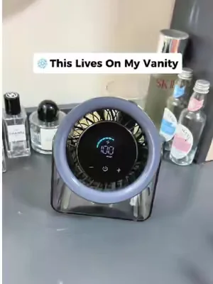 Girls, sweating while doing your makeup in summer is the worst. 🥹 This fan has earned a permanent spot on my vanity. 💄❄️#coolhill #Desksetup #MakeupRoutine #DealsforYouDays #SummerWins 