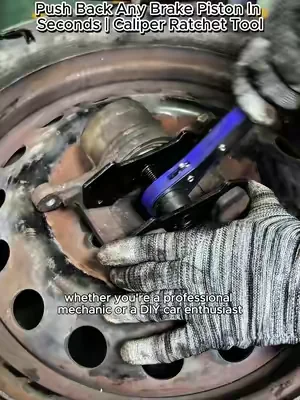 Pushing back caliper pistons is the hardest brake job step. Never hammer and damage your parts. This ratchet caliper tool works for single, dual & 4-piston calipers with even pressure. Great for mechanics and DIY car owners. Link in video to grab yours!#CarDIY #MechanicTools #BrakeReplacement #CaliperTool #AutoRepair 