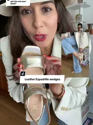 Replying to @🤍Norma Villanueva Mendoza🤍 Vince Camuto leather espadrilles are gorgeous! Easy velcro strap too!  .cushioned insole these are comfy! #tiktokshopsummerturnup #edpadrillewedges#loveqvc #raffiawedgesandals #tiktokshopcreatorpicks @QVC, Inc 