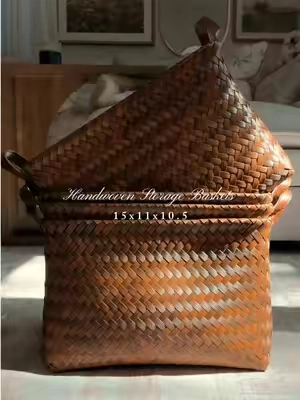 Most versatile Handwoven Wicker Storage Basket! Whether you’re storing clothes, toys, laundry, towels, or pantry essentials ✨ 15x11x10.5” ✨ Hand-woven from premium PP rattan - smooth, burr-free. @BROWNLILY #rattan #handwoven #homestorage #wovenbasket #storagehacks 