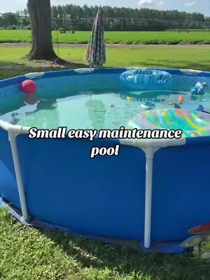I didn’t want the maintenance that comes with the larger size above ground poles so this one fits our needs perfect perfectly 💞 so far we have spent every afternoon for the last two weeks and this little pool 🌞 ##pool##summermashup##smallpool##summerfun##tiktokshopsummersale