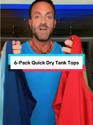 These 6-pack men’s quick dry tank tops have a clean athletic fit with lightweight, breathable fabric that helps wick away sweat and dry fast. They’re perfect for the gym, outdoor workouts, running, or everyday summer wear. Comfortable enough to wear all day and affordable enough to stock your whole drawer in one purchase. #tanktop #workouttank #mensstyle #gymwear #athleisurewear 