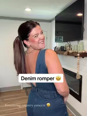 Screaming country concert!! #denim #denimromper #romper #countryconcertoutfit #cider 