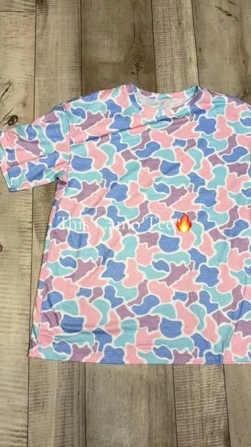 Colorful camo tee! #camotee #colorfulcamo #camoclothing #womensclothing #fashion 