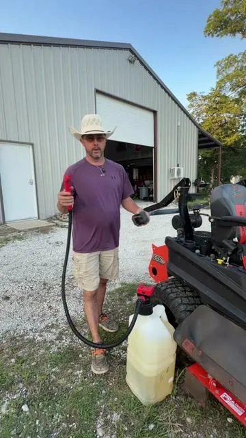 Fast, reliable, and makes refueling equipment so much easier. This fuel transfer pump is a must-have for the garage, farm, or workshop. #fuelpump #mowing #SummerWins #garagegadgets #toolsofthetrade  