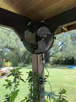 So obsessed! My porch needed these so bad! They even have misting fans too! #outdoorfan #fan #vevor #porch #patio 