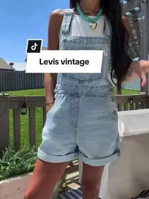 Levis denim shorts overalls 
