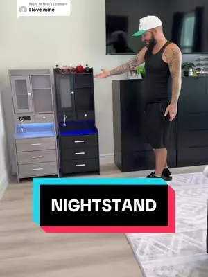 Replying to @Nina #bedsidetable #nightstand #lednightstand #bedside #sidetable 