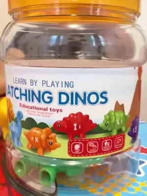 These Matching Dinos has helped my toddler a lot with learning their letters! #toddlersoftiktok #toddleractivities #toddlerslearning #tiktokshop 