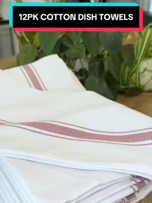 100% cotton, lint free and you get 12 of them! #kitchentowel #dishtowels #SummerVibes #tiktokshopcreatorpicks #dealsforyoudays 
