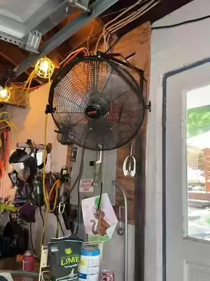 Got a garage fan for my husband and I use it more than he does! Wall mounting fan. #vevor #wallmountfan #fan #outdoorfan #garagefan 