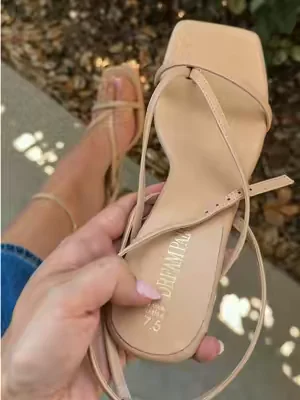 These Dream Pairs strappy kitten heels are exactly what I've been reaching for when I want to dress up without feeling uncomfy!  The ankle strap keeps them secure, the kitten heel gives just the right amount of height, and they're surprisingly comfortable to walk in. Whether I'm getting ready for a wedding, date night, a vacation dinner, or a special event, they instantly make my outfit feel more put together. They're the kind of women's heels that are easy to style with dresses, trousers, or wide-leg jeans, and I love that I can actually enjoy wearing them for hours instead of counting down until I can take them off. #dreampairs #kittenheels #heelsforwomen #dreampairshoes #heels 