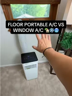 Window U-shaped AC vs. portable floor AC 👀❄️ Both are great, just for different reasons. The U-shaped unit is perfect if you want to save floor space and keep your window view. The portable AC is great if you want something on wheels that’s easier to move from room to room. Which one would you choose? 👇 Both are linked in the video! 🛒❄️ #tiktokshop #airconditioner #centralair #summerheat #portableac 