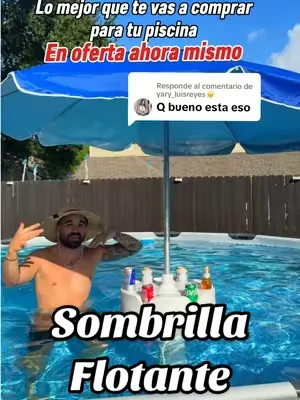 Respuesta a @yary_luisreyes☀️  Sombrilla flotante portátil para piscina con barra y base, con mesa de bar con portavasos y soporte para teléfono, bolsa de transporte fácil incluida #sombrillas #piscina #dealsforyoudays #tiktokshopcreatorpicks #paratiiiiiiiiiiiiiiiiiiiiiiiiiiiiiii 