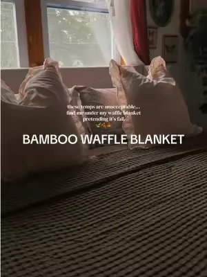 me & my lightweight bamboo blanket fighting off this heat wave together @Bedsure home  #bambooblanket #bedsureblanket #waffleknitblanket #blanket #summerblanket 