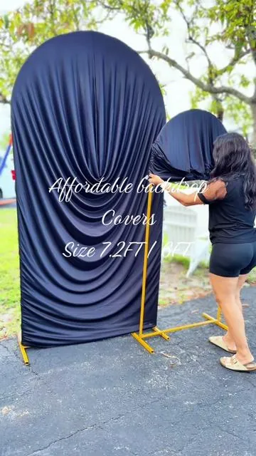 Make any celebration look instantly more elegant ✨ These backdrop covers come in 7.2 ft and 6 ft sizes and are available in a variety of beautiful colors to match your event. 🤍🎉 #weddingbackdrop #birthdaybackdrop #backdropcover #partydecorideas #eventdecorfinds @Party Pulse 