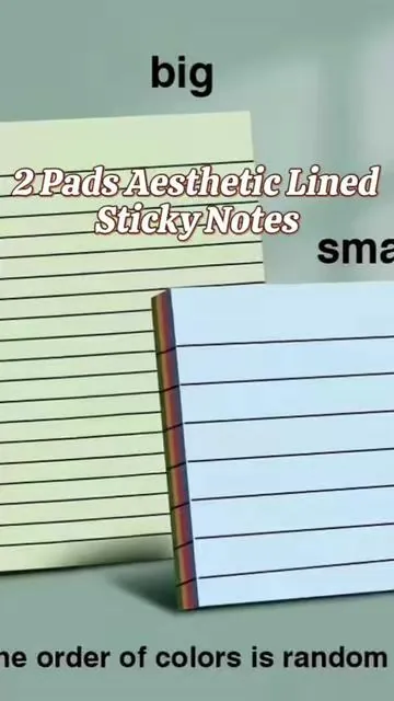 2 Pads Aesthetic Lined Sticky Notes (1 Large + 1 Small Combo, 100 Sheets Total)
Colorful Memo Pads
#unfreezemyaccount #fypツ #virall #trendingtiktok 