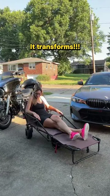 A transforming chair/cart for your summer adventures!! It’s like a 2 for 1!!! #beachcart #utilitycart #summeressentials #beachchair #campinggear 