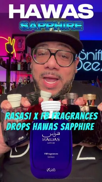 Rasasi and FB Fragrances drop Hawas Sapphire. Now available on the Tiktok shop. #rasasihawas #fragrancetiktok #hawassapphire #fbfragrances #tiktokshop 