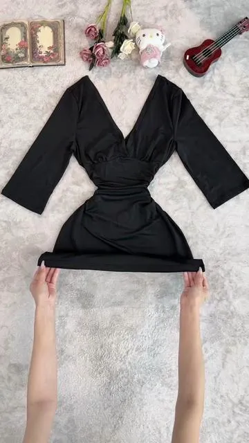 ruched up and ready 💋#bodycondress #deepvdress #rucheddress #minidress #tiktokshopsummersale