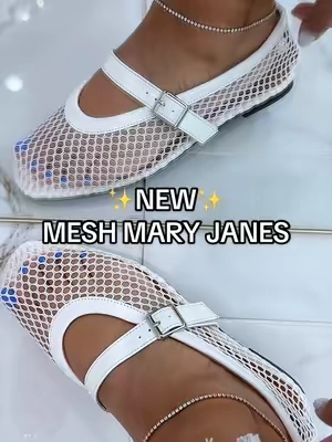 Mesh Mary Jane flat sandals 🔥 #meshsandals #maryjanes #balletflats #flatsandals #summersandals @Cider  