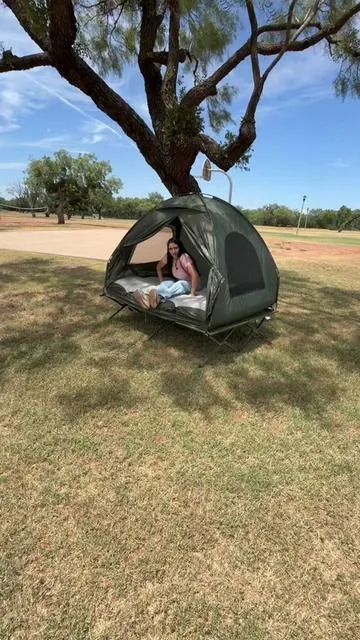 Casa de camping completa 4 en 1 con su base, colchón, cubrecama y toldo #campinglife #campament #summerwins #summerVibes #blackfriday 