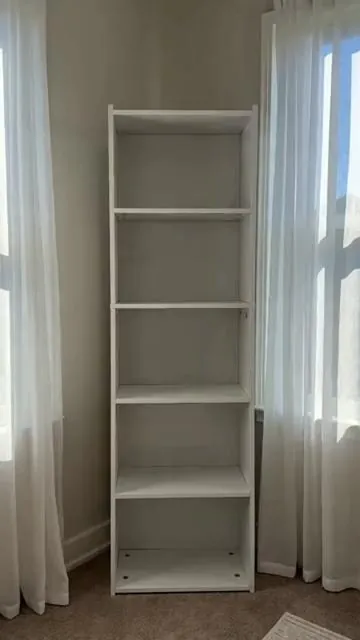 Segawe Modern Aesthetic 5-Tier Narrow Indoor Bookshelf - Home Furniture, Room Storage Organizer, House Decor Accessory (15.8"x9.5"x52"),summerwins