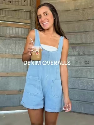 Replying to @Mrs_Dawson literally the perfect pair that I’ve been reaching for every summer!!  #denimoveralls #closetstaples #shortalls #summeroutfits 