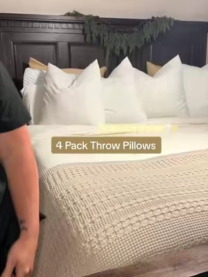 Just add pillows and it’s a whole vibe 😍 4 Pack of throw pillows size 22x22.  #throwpillows #pillows #homeupgrade #cozyvibes #sleep