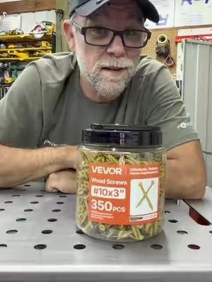 VEVOR Wood Screws 350 PCS,10 x 3-Inch Anti-Rust CoatedExterior Deck Screw Torx/T25 Star DriveMetal Rust-Resistant Outdoor Decking Screws with 2 Screw Connectorsfor Decking Fencing Framing.  ##woodworking##construction##screws##tools##tiktokshopcreatorpicks@VEVOR Store 