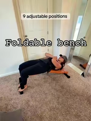 Replying to @JenMcD | T1D This foldable workout bench is designed to make strength training at home simple and versatile. It features 9 adjustable positions for incline, flat, and decline exercises, so you can train your chest, shoulders, back, arms, and core with one bench. The heavy-duty steel frame supports up to 800 lbs, giving it a stable, secure feel during your workouts. The high-density padded seat and backrest provide comfort and support, while the quick-adjust design lets you change positions in seconds. When your workout is over, it folds completely flat for easy storage under a bed, in a closet, or against a wall—making it an excellent option for home gyms, apartments, or anyone looking to maximize their space. @Bearbro Fitness Studio   #homegym #foldablebench #adjustablebench #workoutbench #strengthtraining 
