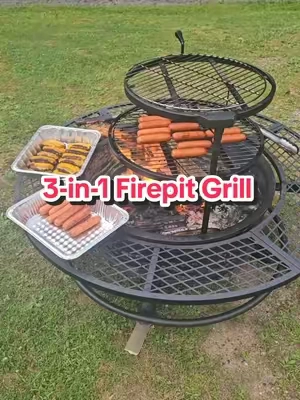 Make your grilling easier with this 3-in-1 Firepit Grill!  #firepit #grill #cookinghack #outdoorcooking #tiktokshopcreatorpicks 