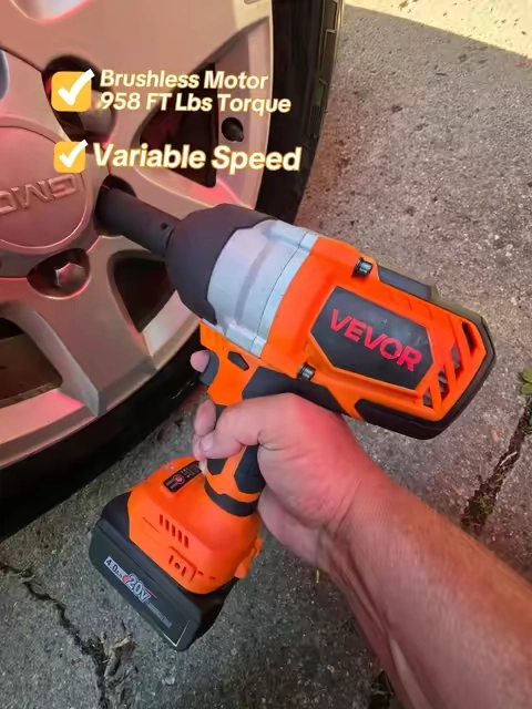 This Vevor Impact Wrench Set is pretty solid! It's powerful, but also affordable, which is a nice combo. It has a brushless motor, 958 FT Lbs of torque, variable speed, and a 3-speed control panel. Plus, it comes with a bright LED work light, sockets, two batteries, a fast charging dock, and a carrying case. Seems like you don't always have to spend a ton for good tools. #Vevor #ImpactWrench #CordlessTools #ToolSet #summerwins 