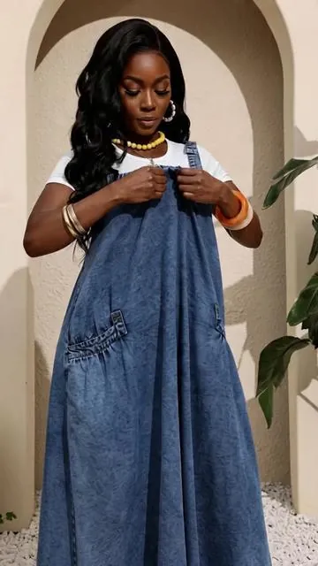 Women's Washed Denim Long Dress, Casual Large Pocket Loose-Fit Summer Dress, Comfortable and Stylish, Perfect for Daily Wear #denimdress #comfydress #72stylesinfinitydress #maxidressoutfit #denimfinds #plussizejeanshorts #plussizemaxidress #denimdresses #longdenimjacket #womensmaxidress