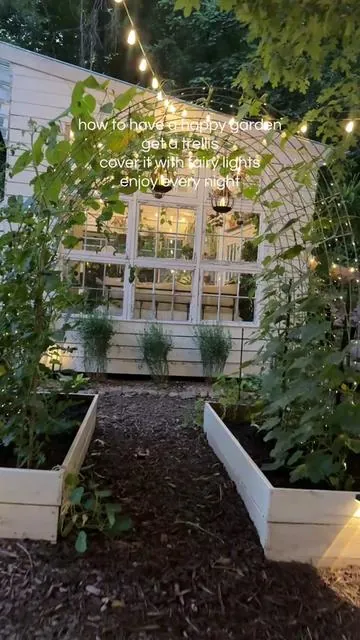 I cannot tell you how happy these solar string lights make me. My little garden is so magical. #gardening #garden #fairygarden #magical