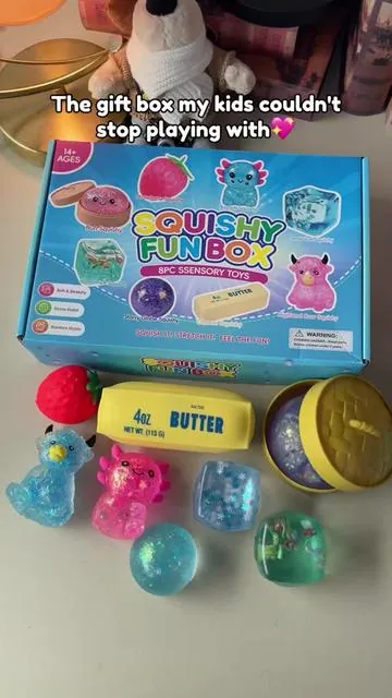 The gift box my kids couldn't stop playing with 💖#tiktokshopfinds #squishytoy #squishycollection #giftforkids #cutetoys