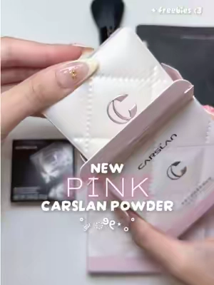 this packaging is SO ADORABLE <3 🤍💗 #carslan #carslanpowder #carslanmakeup #waterproofpowder #settingpowder 