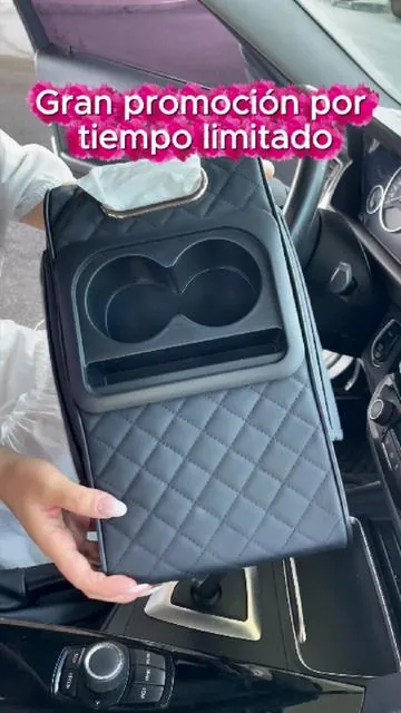 La almohadilla elevadora para el apoyabrazos del coche viene con una bolsa de almacenamiento que puede sostener teléfonos móviles y vasos.#carorganizer #storageorganize #car #autoaccessories #autoparts 
