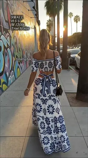 Actually obsessed with this find! It looks like a set but it's a dress 😍 The way it moves is everything. Run before it sells out! #cutoutdress #floralmaxi #tiktokshopfinds #vacationoutfit #summerstyle