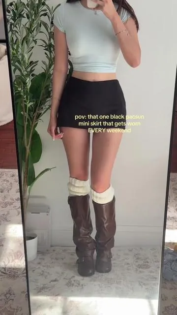 pov you found a mini skirt you actually feel comfortable in