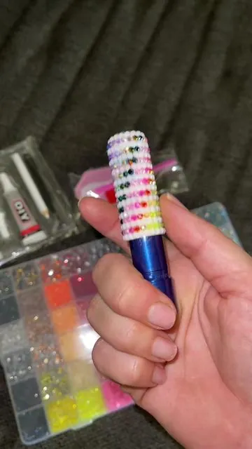 What are you bedazzling next?? #bedazzled #rhinestonemakeup #nailgems #adhd #crafty 