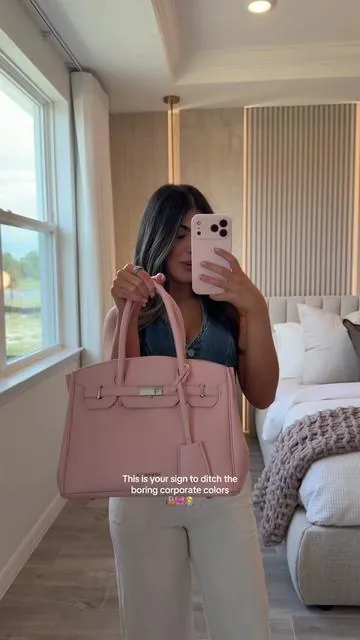 Designer inspired work bag! Perfect for corporate girls! 100/10 quality, the perfect size and this color is a MUSTTT #corporatetiktok #workbag #designerbags #pinkbag #corporatefashion 