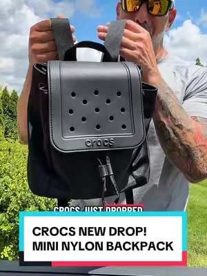 New Drop!! The Crocs Mini Backpack. Perfect size for day trips and sightseeing! #crocs #crocsbackpack #crocsnewarrivals #backpacks #travelessentials 