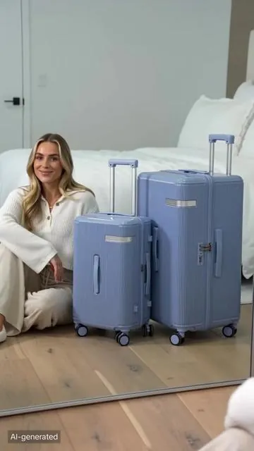 This luggage set just upgraded my whole airport vibe ✈️#TikTokMadeMeBuyIt
#TravelHacks
#LuggageSet
#AirportAesthetic
#TravelEssentials