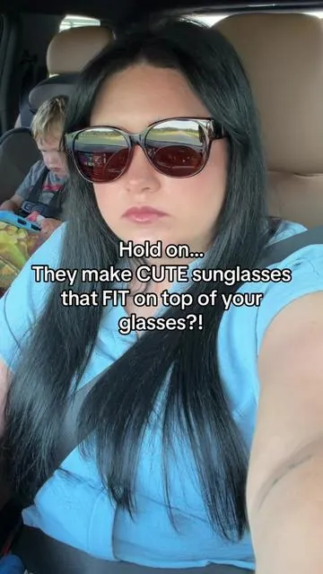 I always thought you had to wear ugly sunglasses if you wore glasses. #sunglasses #summerfinds #polarizedsunglass 